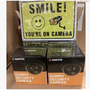 SAVITO Dummy Cameras Includes 4 Video‎ Surveillance Sign Lot